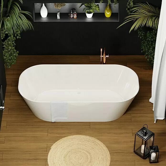 Camargue Freistehende Badewanne Torino - L x B: 170 x 80 cm, Sanitäracryl, Weiß - Stimmungsaufnahme