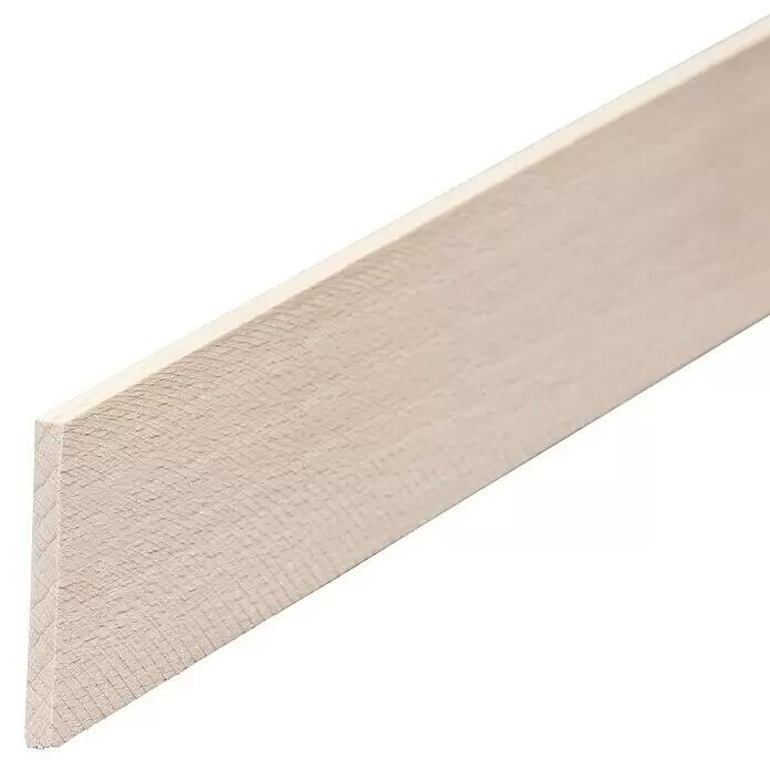 Rechteckleiste - 100 cm x 29 mm x 3 mm, Buche - Helles, unbehandeltes Holzbrett mit sichtbarer Maserung.