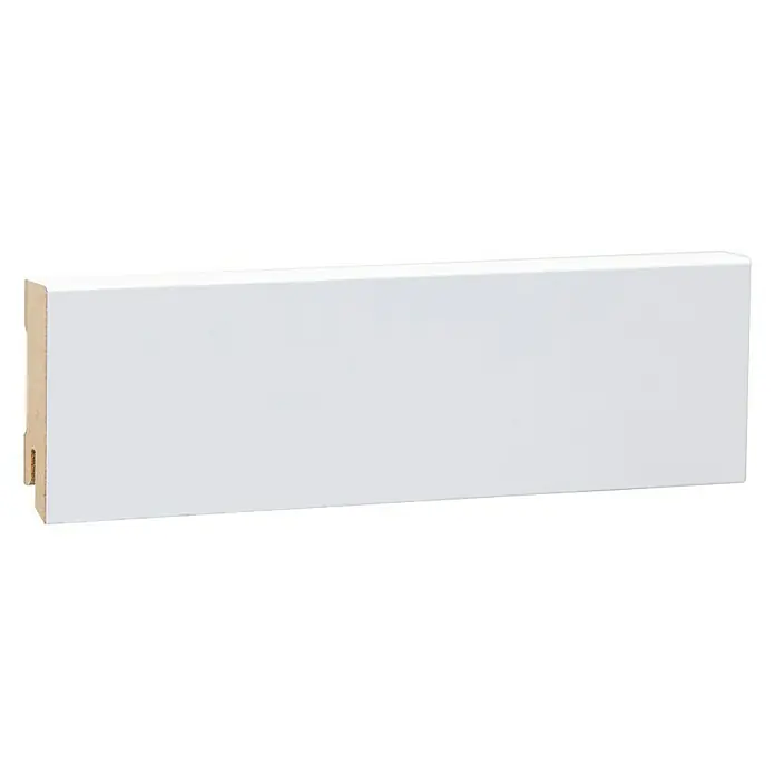 Sockelleiste - 244 x 1,6 x 6 cm, MDF - Weiße Sockelleiste aus Holz. Ideal für einen sauberen Übergang zwischen Wand und Boden.