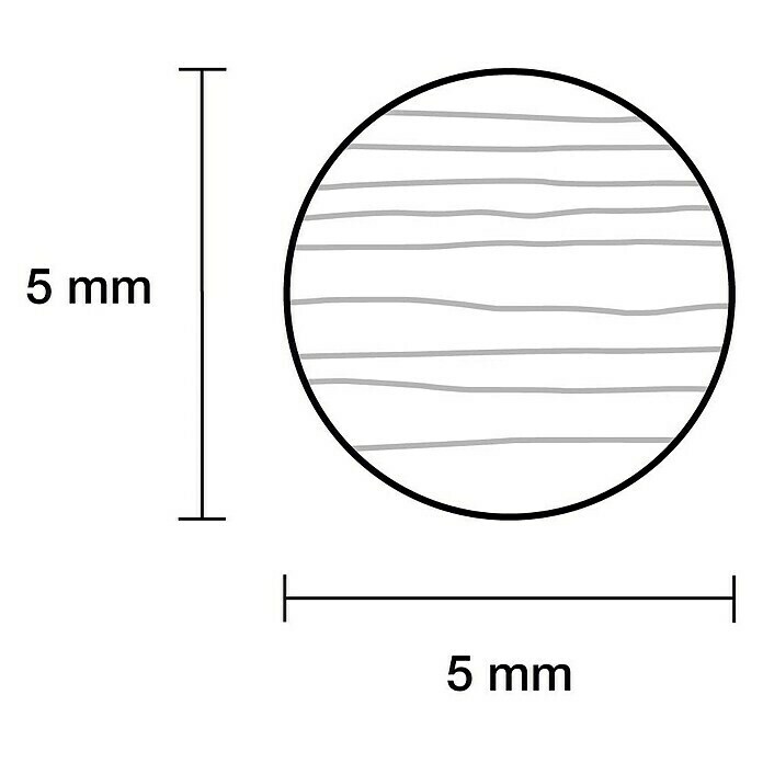 Rundstab IØ x L: 5 mm x 1 m, Buche, Glatt Sketch