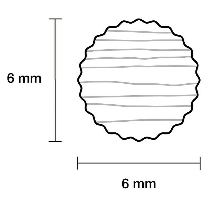 Rundstab IØ x L: 6 mm x 1 m, Buche, Gerillt Sketch