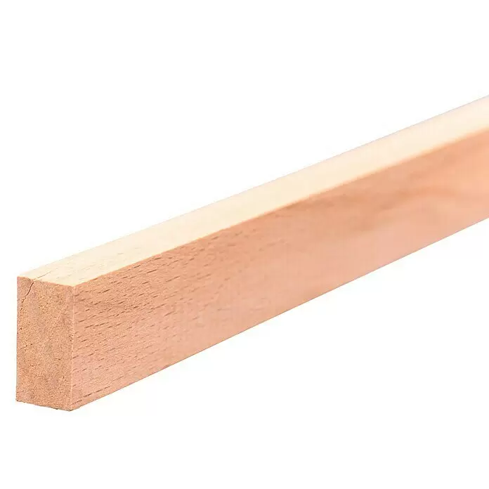 Rechteckleiste - 100 cm x 13 mm x 10 mm, Buche - Hellbraune, rechteckige Holzleiste.