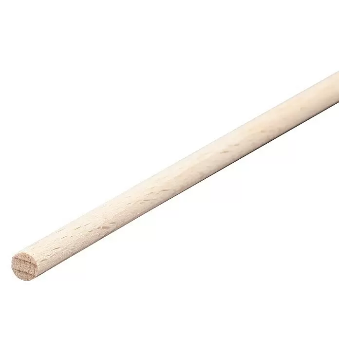 Rundstab I - Ø x L: 6 mm x 1 m, Buche, Glatt - Hellbrauner, runder Holzdübel.