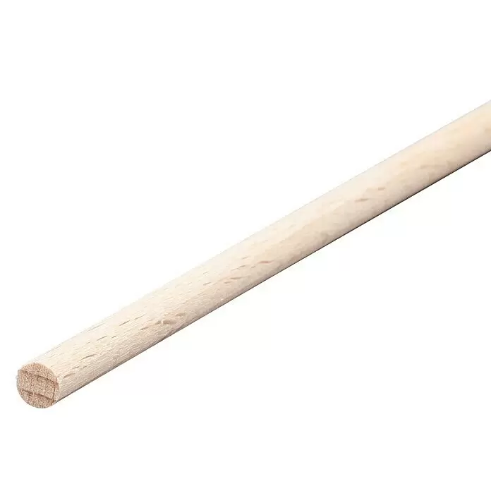 Rundstab I - Ø x L: 8 mm x 1 m, Buche, Glatt - Heller Holzdübel, ein zylindrischer Holzstab zum Verbinden oder Stützen.
