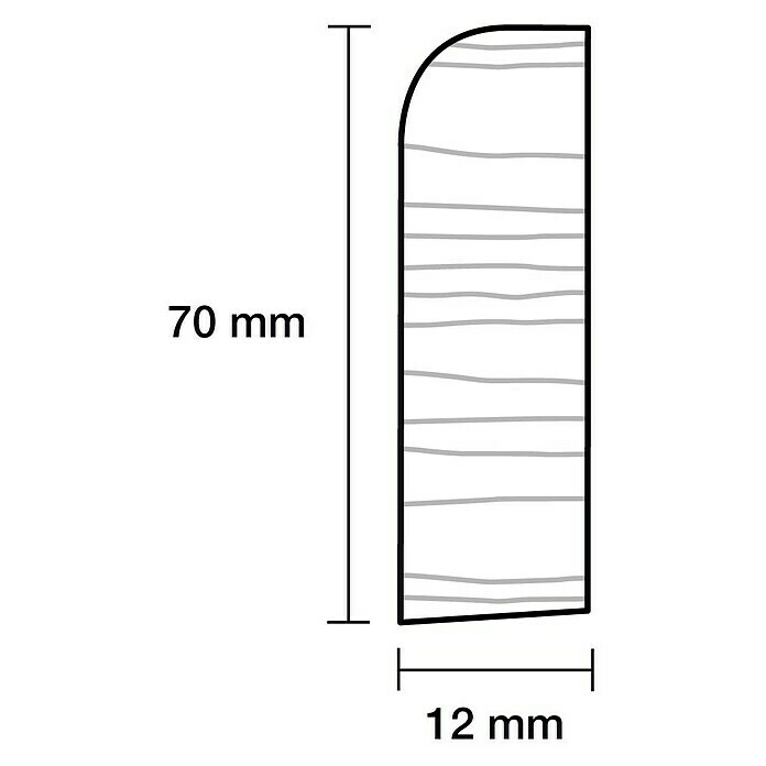 Sockelleiste (240 x 1,2 x 7 cm, Fichte) | BAUHAUS