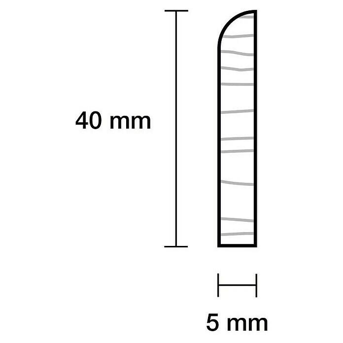 Rechteckleiste (240 x 0,5 x 4 cm, Kiefer) | BAUHAUS