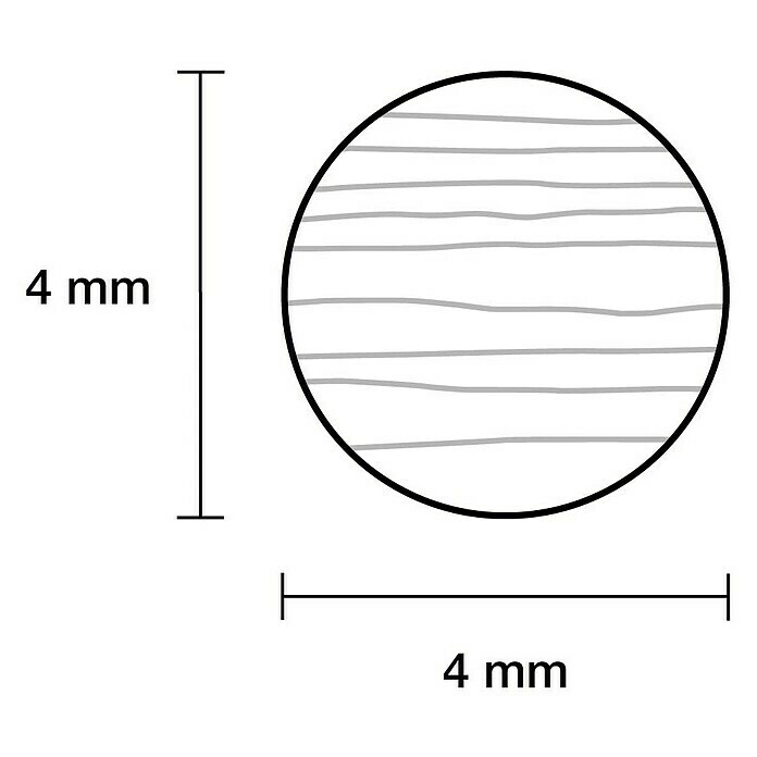 Rundstab I (Ø x L: 4 mm x 1 m, Buche, Glatt)