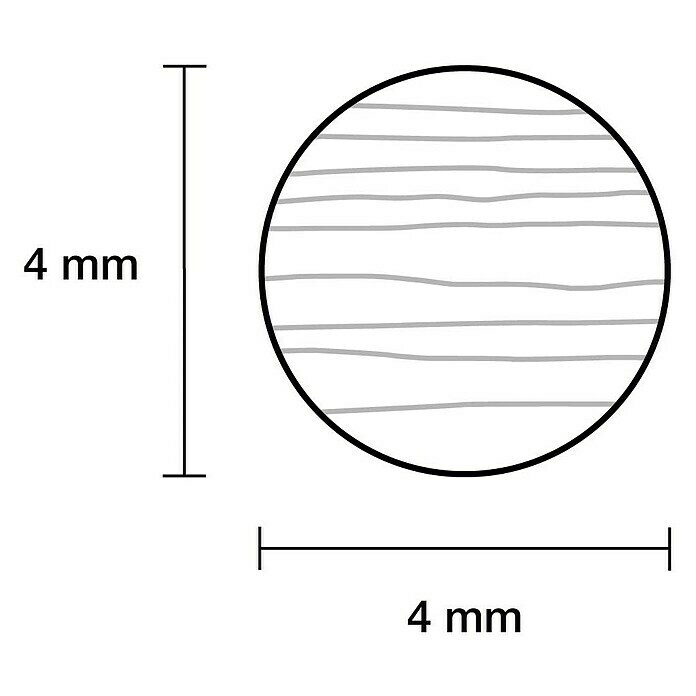 Rundstab IØ x L: 4 mm x 1 m, Buche, Glatt Sketch