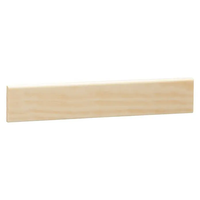 Rechteckleiste - 240 x 0,5 x 4 cm, Kiefer - Ein naturbelassenes Holzbrett, ideal für DIY-Projekte oder als Bauelement. Die helle Farbe und die natürliche Maserung machen es vielseitig einsetzbar.