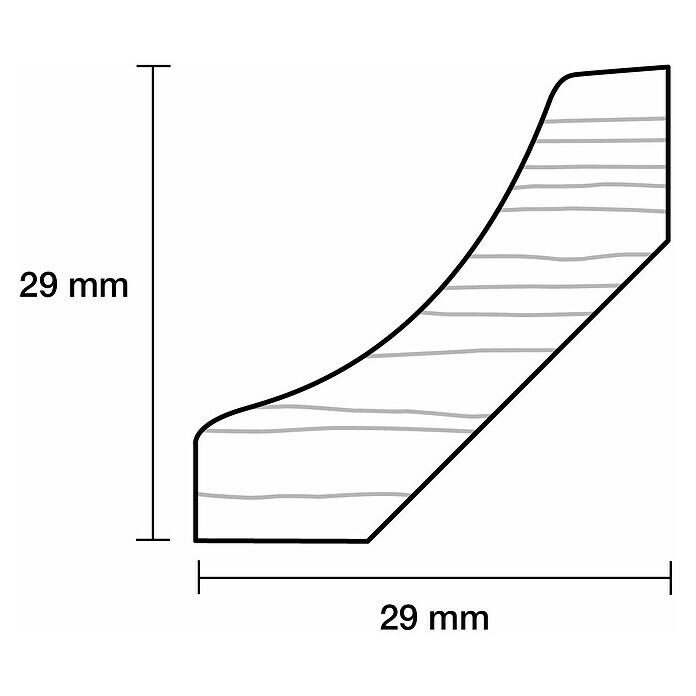 Hohlkehlleiste (240 x 2,9 x 2,9 cm, Kiefer) | BAUHAUS