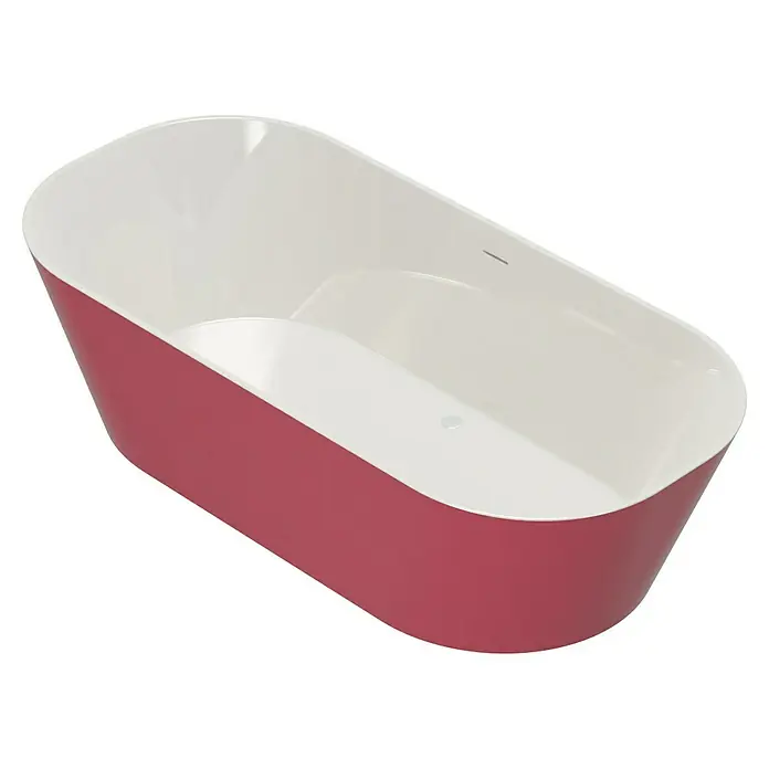 Camargue Freistehende Badewanne Torino - L x B: 170 x 80 cm, Sanitäracryl, Rot/Weiß - Freistehende Badewanne in Burgunderrot und Weiß, modernes Design für entspannende Badeerlebnisse im stilvollen Badezimmer.\n