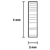 Rechteckleiste (0,9 m x 4 mm x 3 mm, Kiefer, Unbehandelt)