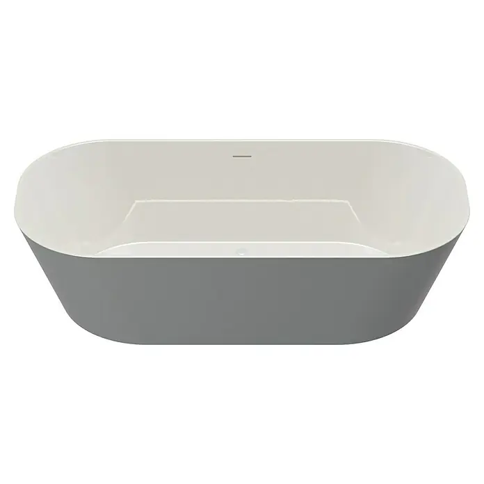 Camargue Freistehende Badewanne Torino - L x B: 170 x 80 cm, Sanitäracryl, Aluminium/Weiß - Elegante freistehende Badewanne in Weiß. Das schlichte Design und die ovale Form machen sie zum Blickfang in jedem Badezimmer.