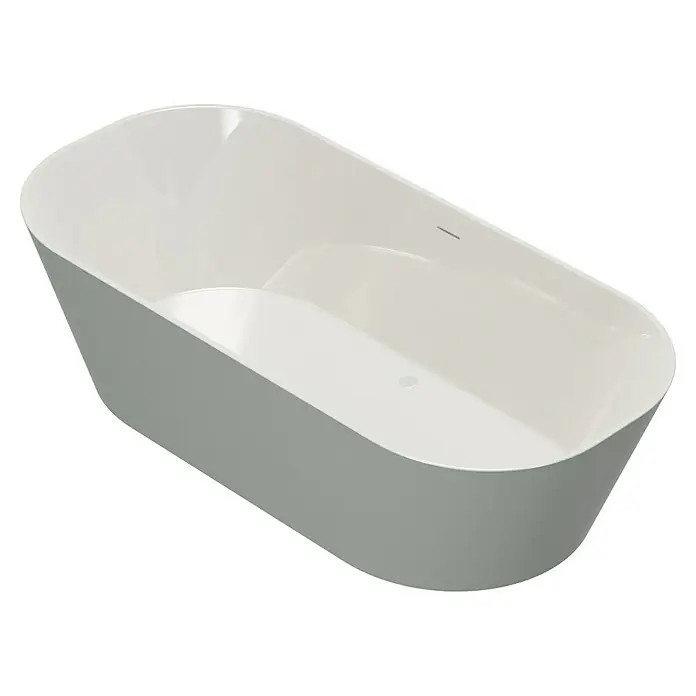 Camargue Freistehende Badewanne Torino - L x B: 170 x 80 cm, Sanitäracryl, Kieselgrau/Weiß - Freistehende Badewanne in Weiß, modernes Design für entspannende Momente. Die perfekte Ergänzung für jedes Badezimmer.