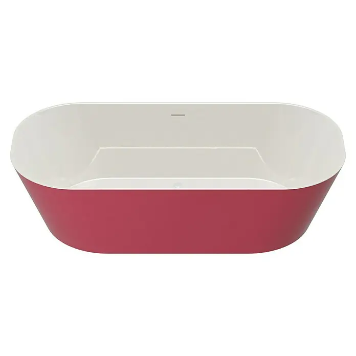 Camargue Freistehende Badewanne Torino - L x B: 170 x 80 cm, Sanitäracryl, Rot/Weiß - Freistehende Badewanne in Rosa und Weiß. Das moderne Design der Badewanne macht sie zum Mittelpunkt jedes Badezimmers.