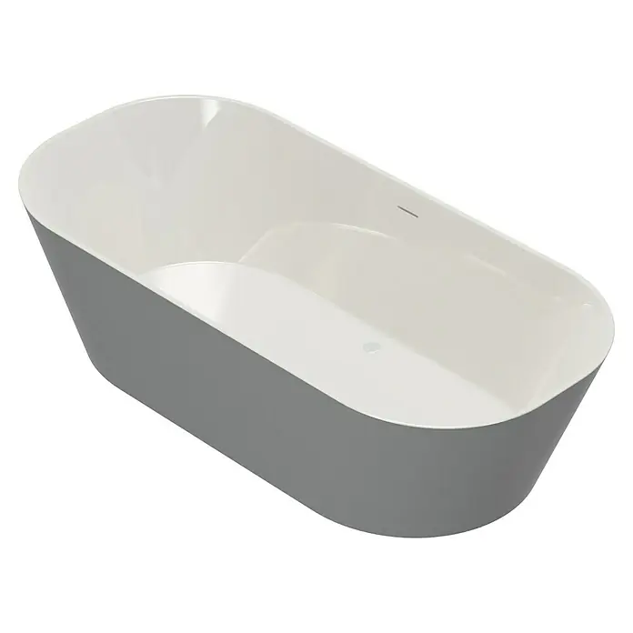 Camargue Freistehende Badewanne Torino - L x B: 170 x 80 cm, Sanitäracryl, Aluminium/Weiß - Freistehende Badewanne in modernem Design mit glatter, weißer Oberfläche. Ideal für entspannende Bäder und stilvolles Badezimmerambiente.