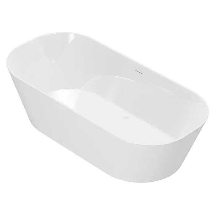 Camargue Bañera independiente Bali - L x An: 170 x 80 cm, Acrílico sanitario, Blanco - Bañera exenta en blanco. Forma ovalada moderna, ideal para baños relajantes y baños elegantes.