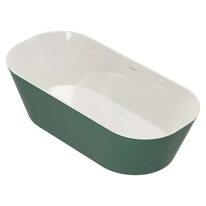 Camargue Freistehende Badewanne Torino - L x B: 170 x 80 cm, Sanitäracryl, Grün/Weiß - Freistehende Badewanne in Grün und Weiß, modernes Design für ein luxuriöses Badeerlebnis.