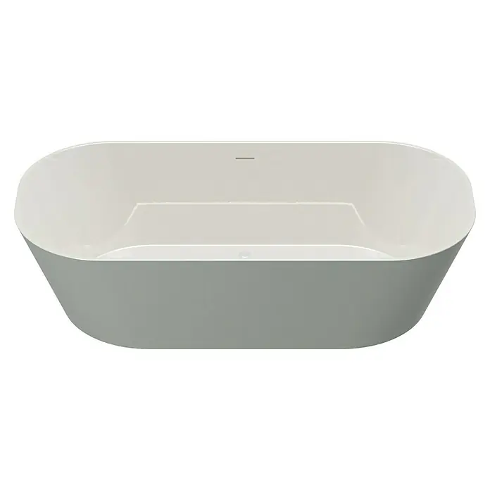 Camargue Freistehende Badewanne Torino - L x B: 170 x 80 cm, Sanitäracryl, Kieselgrau/Weiß - Freistehende Badewanne in minimalistischem Design. Die ovale Form und die schlichte Farbgebung verleihen ihr eine moderne Ästhetik.