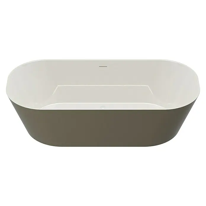 Camargue Freistehende Badewanne Torino - L x B: 170 x 80 cm, Sanitäracryl, Beige/Weiß - Freistehende Badewanne in modernem Design. Die Wanne hat eine graue Außenseite und einen hellen Innenraum, der zum Entspannen einlädt.