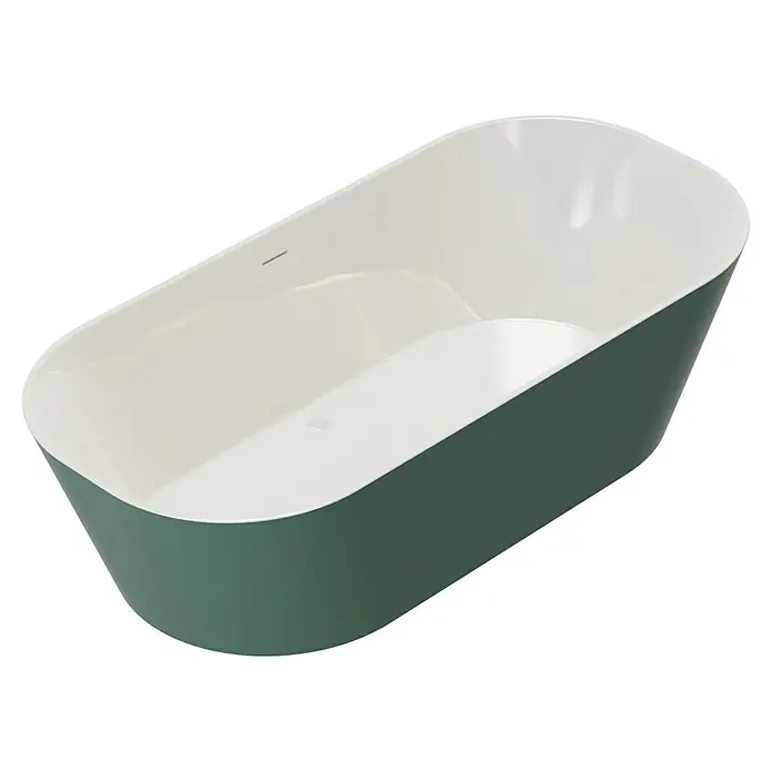 Camargue Freistehende Badewanne Torino - L x B: 170 x 80 cm, Sanitäracryl, Grün/Weiß - Freistehende Badewanne in Grün und Weiß. Die elegante Form und die moderne Farbgebung machen diese Badewanne zu einem Blickfang in jedem Badezimmer.