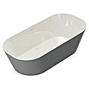 Camargue Freistehende Badewanne Torino (L x B: 170 x 80 cm, Sanitäracryl, Platingrau/Weiß) | BAUHAUS