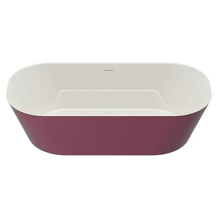 Camargue Freistehende Badewanne Torino - L x B: 170 x 80 cm, Sanitäracryl, Bordeaux/Weiß - Elegante freistehende Badewanne in Pflaumenfarbe mit glänzend weißem Innenraum. Perfekt für ein luxuriöses Badeerlebnis und stilvolles Badezimmerdesign.