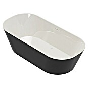 Camargue Freistehende Badewanne Torino (L x B: 170 x 80 cm, Sanitäracryl, Schwarz/Weiß) | BAUHAUS