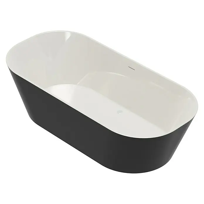 Camargue Freistehende Badewanne Torino - L x B: 170 x 80 cm, Sanitäracryl, Schwarz/Weiß - Modern wirkende, freistehende Badewanne in Schwarz und Weiß. Sieht sauber und einladend aus für ein entspannendes Bad.