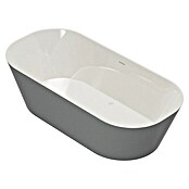 Camargue Freistehende Badewanne Torino (L x B: 170 x 80 cm, Sanitäracryl, Platingrau/Weiß) | BAUHAUS