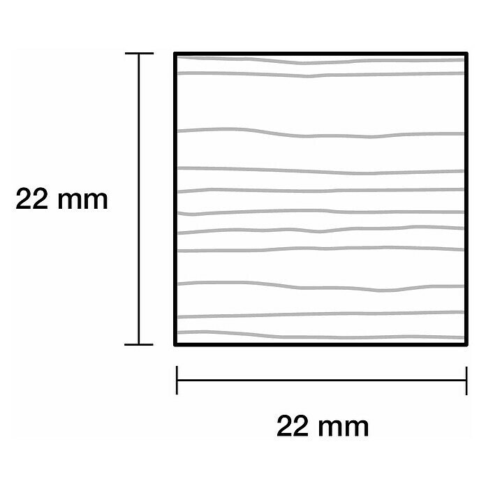 Quadratleiste (90 cm x 22 mm x 22 mm, Kiefer) | BAUHAUS