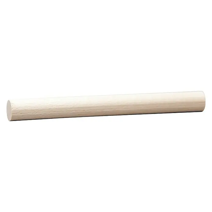 Rundstab I - Ø x L: 20 mm x 1 m, Buche, Glatt - Ein unbehandelter Rundholzstab aus hellem Holz. Ideal für Bastelprojekte oder als Naturholz-Element für kreative DIY-Ideen.