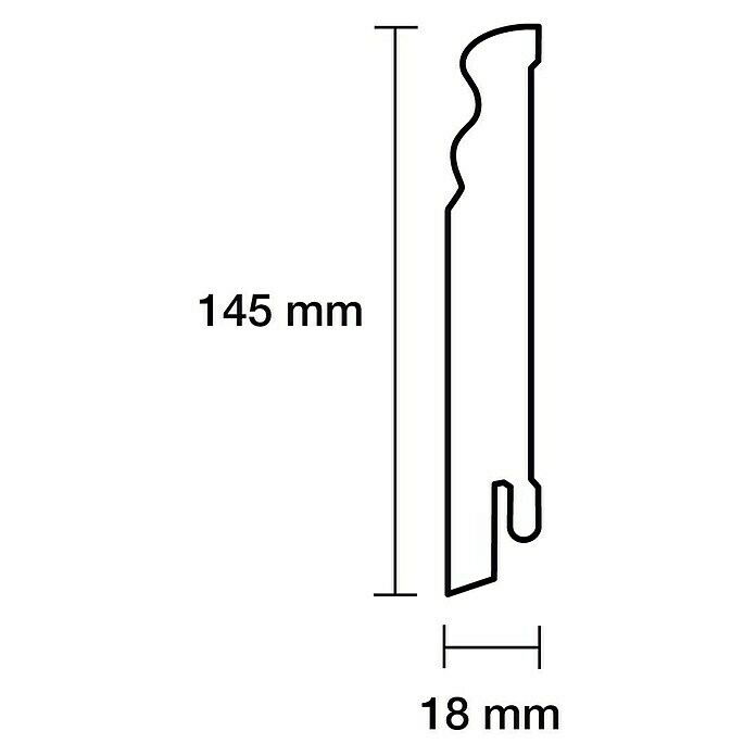 Sockelleiste (244 x 1,8 x 14,5 cm, MDF) | BAUHAUS