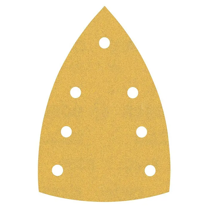 Bosch Expert Delta-Schleifpapier C470 - Körnung: 180, 10 Stk. - Dreieckiges Schleifpapier mit Löchern für eine effektive Staubabsaugung. Ideal zum Schleifen von Ecken und Kanten mit einem Deltaschleifer.