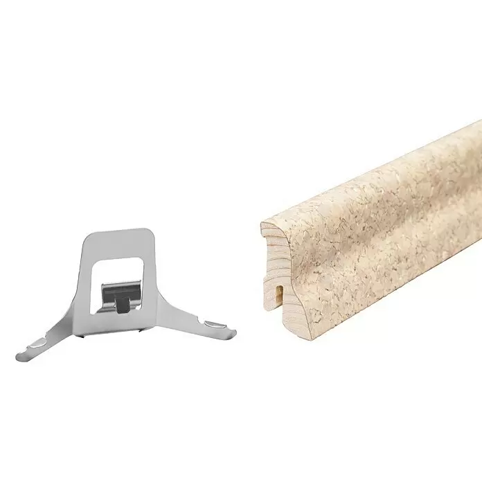 Sockelleiste - 240 cm x 22 mm x 40 mm, Kork fein Creme - Detailaufnahme