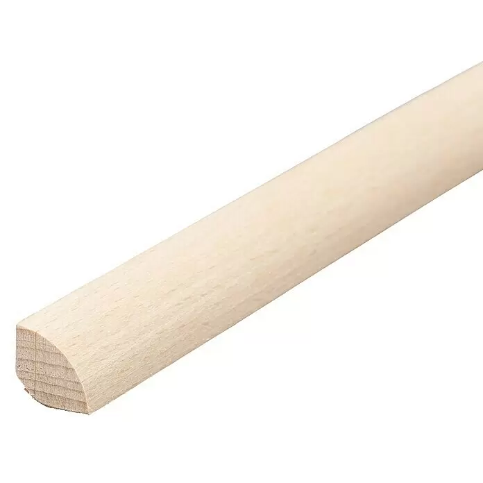 Viertelstab - 100 cm x 14 mm x 14 mm, Buche - Helles Holz Halbrundleiste für dekorative oder schützende Verkleidung.