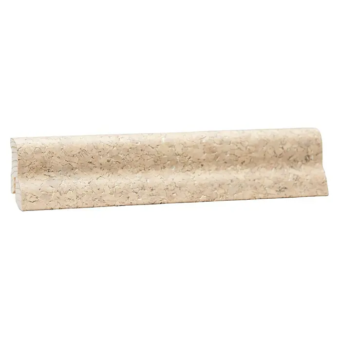 Sockelleiste - 240 cm x 22 mm x 40 mm, Kork fein Creme - Dekorative Bordüre aus Naturstein für ein stilvolles Interieur, die jedem Raum einen Hauch von Eleganz verleiht.