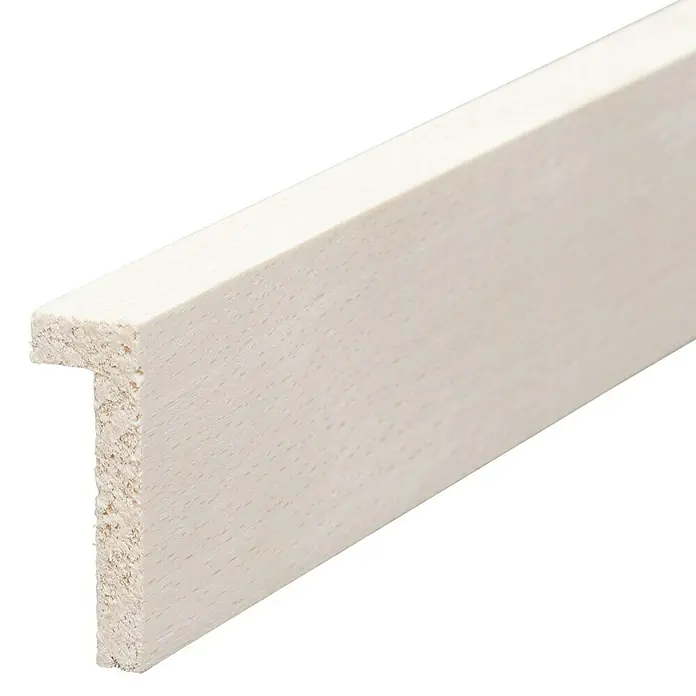 Falzleiste - 100 cm x 40 mm x 13 mm, Buche - Holzprofilleiste mit T-förmigem Querschnitt, ideal für Rahmen und Verkleidungen, in hellem Holzton und klarer Struktur.