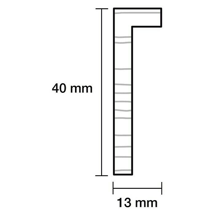 Falzleiste (1 m x 40 mm x 13 mm, Buche, Unbehandelt)