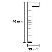 Falzleiste (1 m x 40 mm x 13 mm, Buche, Unbehandelt)