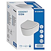 Geberit iCon Spülrandloses Wand-WC-Set iCon (Mit WC-Sitz, Tiefspüler, Weiß)