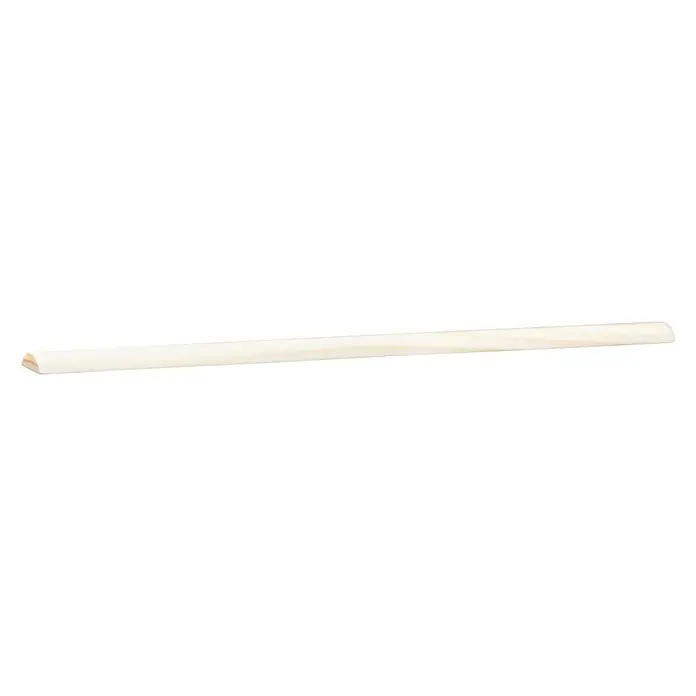 Halbrundstab - 90 cm x 15 mm x 5 mm, Kiefer - Ein längliches, cremefarbenes Holzprofil mit abgerundeter Kante, ideal für diverse Bau- und Dekorationszwecke, wird hier dargestellt.