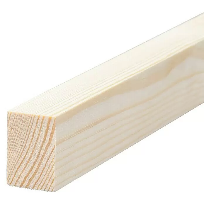 Rechteckleiste - 90 cm x 23 mm x 19 mm, Kiefer - Helles Holzbrett, rechteckig, mit natürlicher Maserung.
