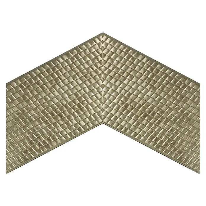 Espejo de pared Riga - 59 x 149 cm, Oro - Marco de fotos decorativo plateado con un patrón cuadrado para presentar fotos y obras de arte con estilo.
