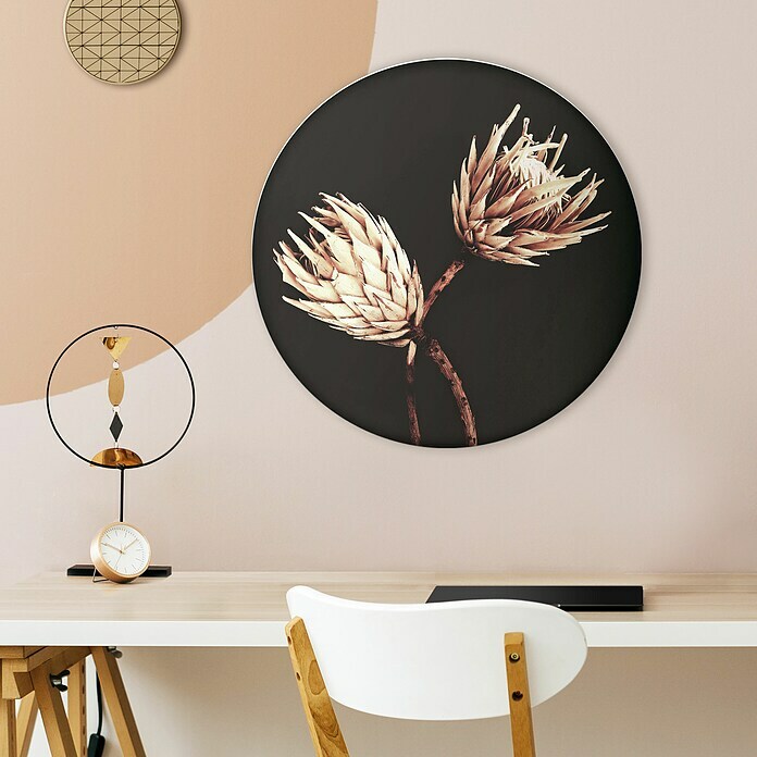 Holzbild Round ArtFloral Still, Durchmesser: 50 cm Mood Shot