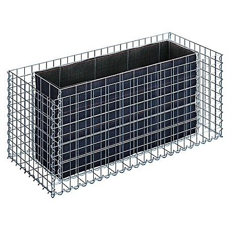 Gabiona Hochbeet (120 x 50 x 50 cm, Maschenweite 5 x 5, Metall)