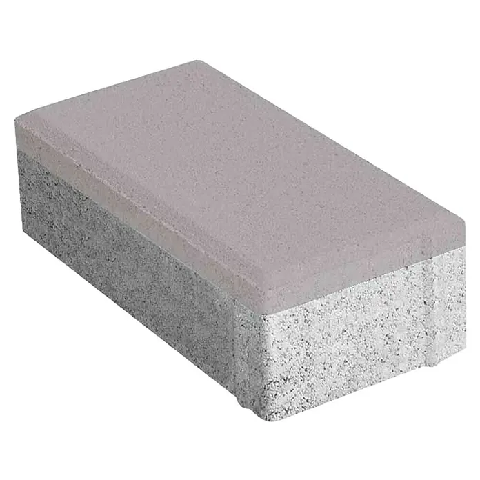 BHS Madrid Adoquín - 20 x 10 x 6 cm, Gris, Hormigón, Rectangular - Imagen de un adoquín con superficie gris y base texturizada, ideal para proyectos de paisajismo exterior.