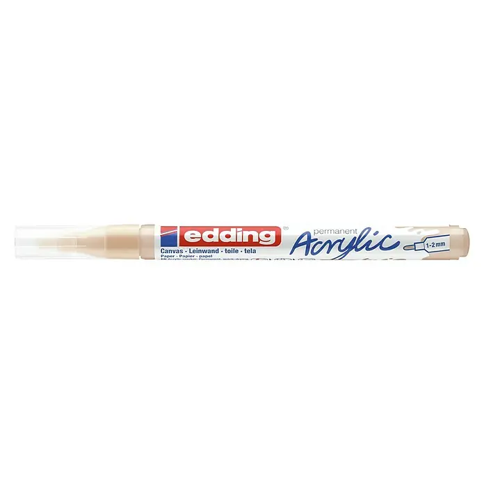 Edding Marker 5300 - Warmbeige, Strichstärke: 1 mm - 2 mm - Edding Acrylmarker mit einer Strichstärke von 1-2 mm, geeignet für Leinwand, Papier und mehr. Ein permanenter, schnell trocknender Marker für vielseitige Anwendungen.