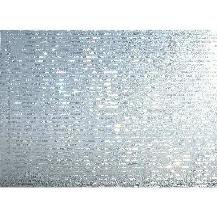 Lámina para ventana al corte Viena - Ancho: 92 cm, Transparente - Película plateada para ventanas con un patrón brillante, ideal para la privacidad y la decoración. Refleja la luz de forma única.