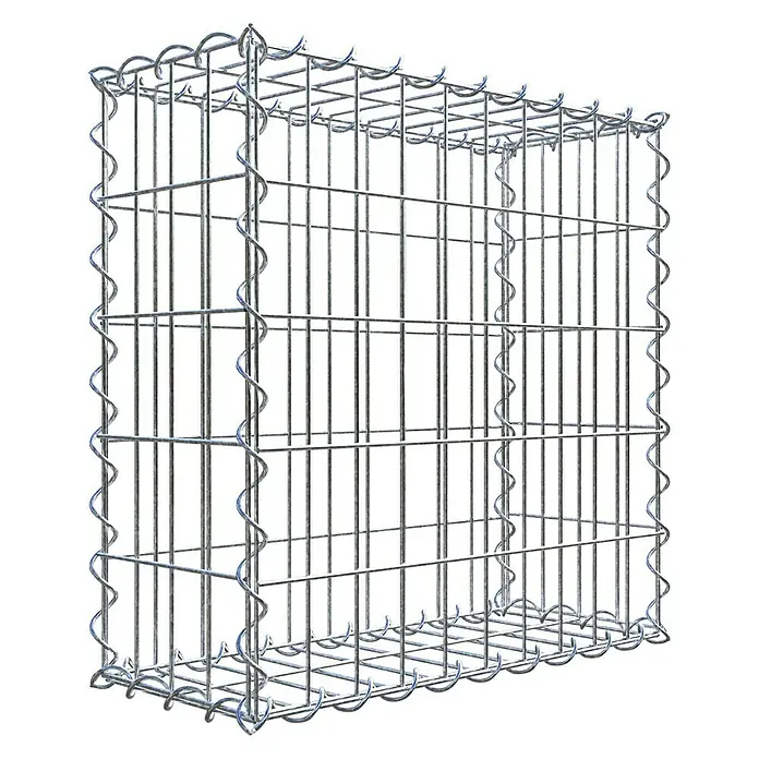 Gabiona Gabione - 50 x 20 x 50 cm, Metall, Maschenbreite: 50 mm, Maschenhöhe: 100 mm - Ein Gabionen-Steinkorb aus verzinktem Drahtgeflecht, ideal für Gartenmauern, Hangbefestigungen oder dekorative Elemente im Außenbereich.